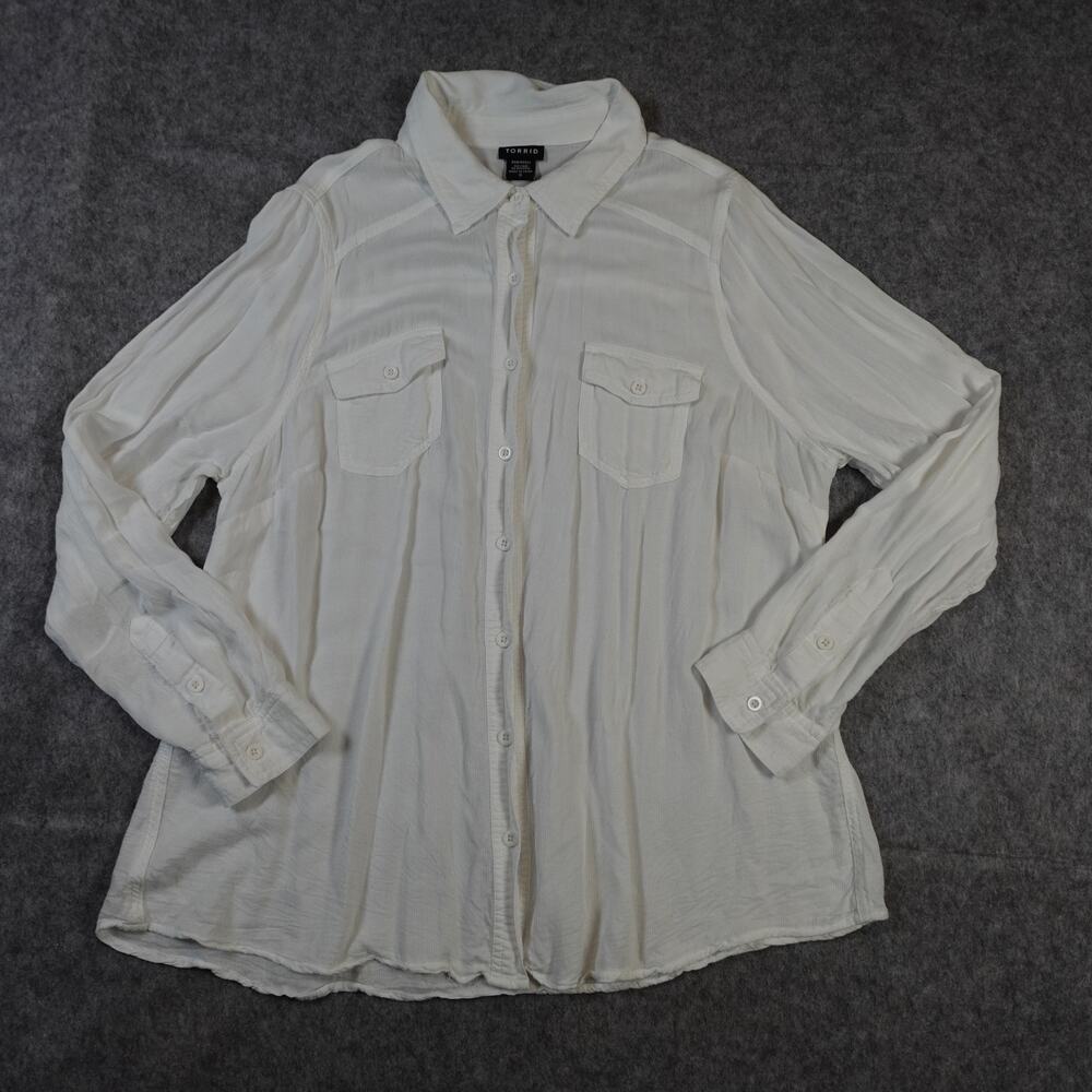 Torrid Top Womens Large Button Front Long Sleeve … - image 1